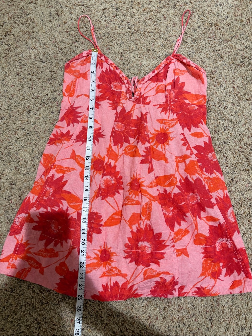 Free People Altura Pink Floral Printed Mini Dress Strawberry Lemonade Small - Picture 16 of 16